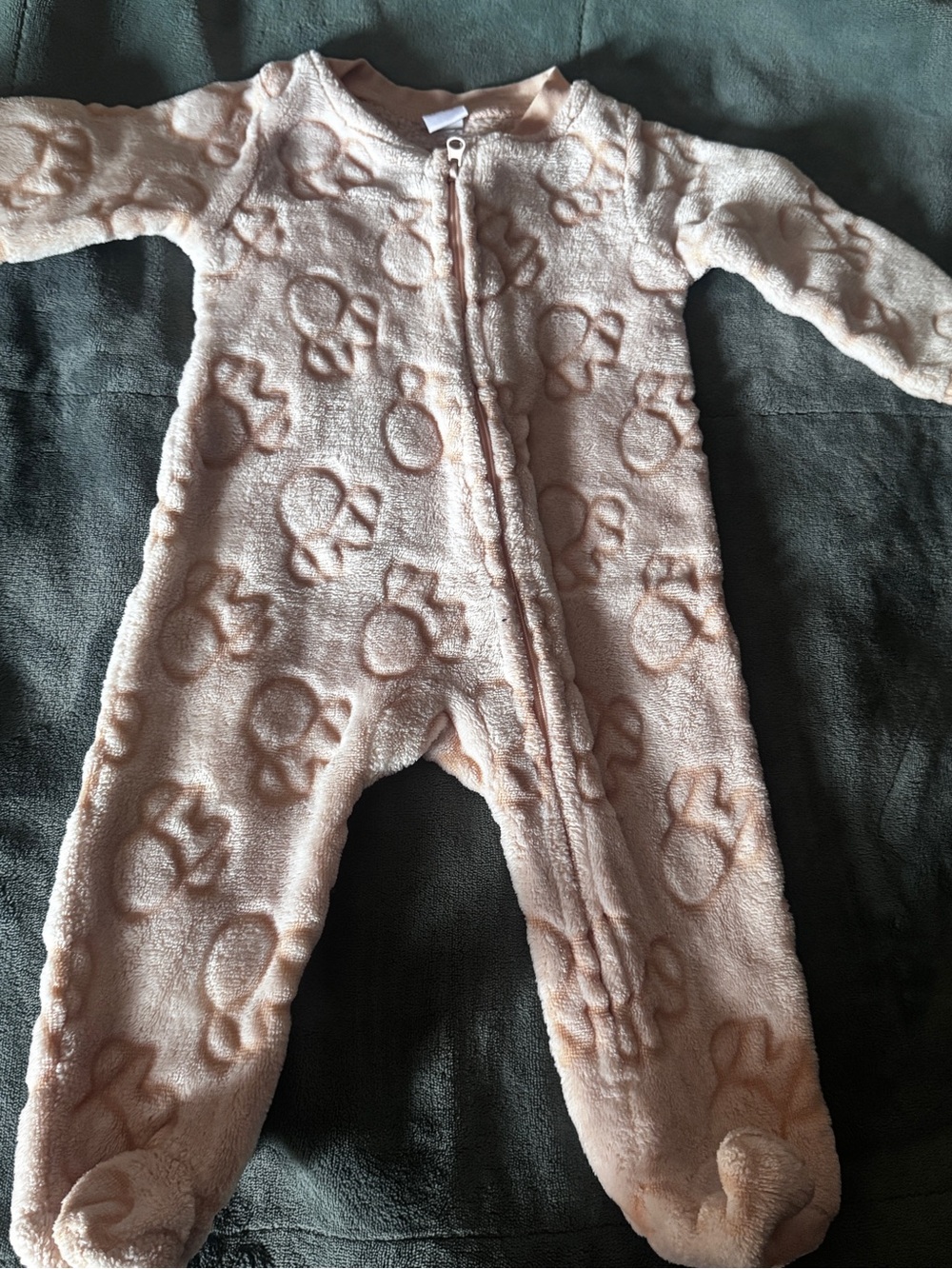 Carter's Peach Plush Footed One-Piece Sleeper